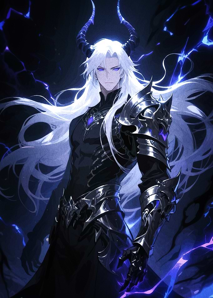 Horned Warrior with White Hair
