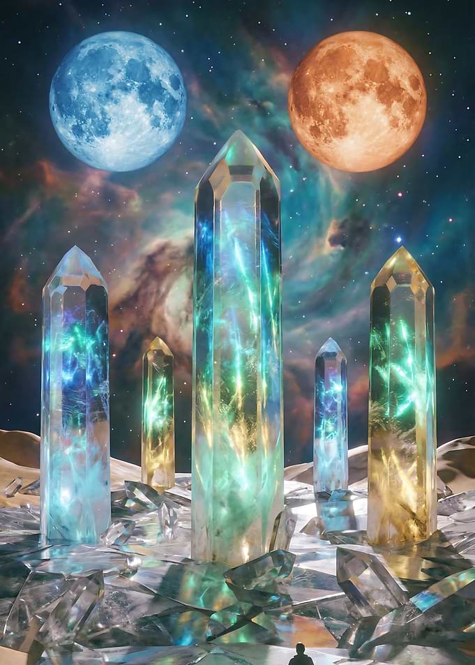The Crystalline Sanctuary Twin Moon Horizon