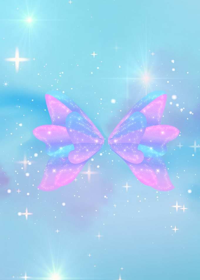 Sparkling Butterfly Wings on Pastel Sky