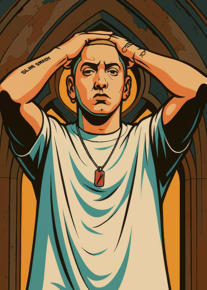 Eminem Portrait with Tattoos