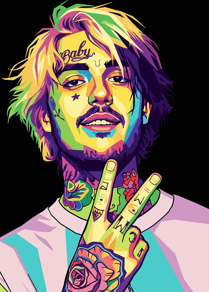 Lil Peep Colorful Portrait