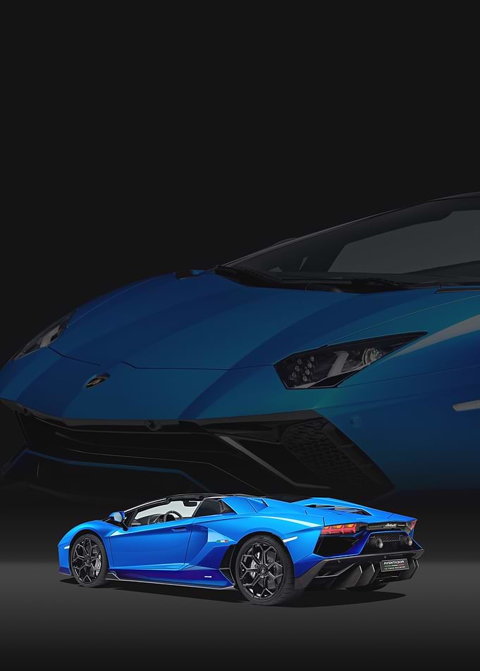 Blue Lamborghini Aventador Ultimate Roadster
