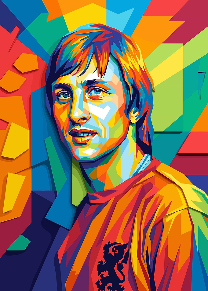 Johan Cruyff Pop Art Portrait
