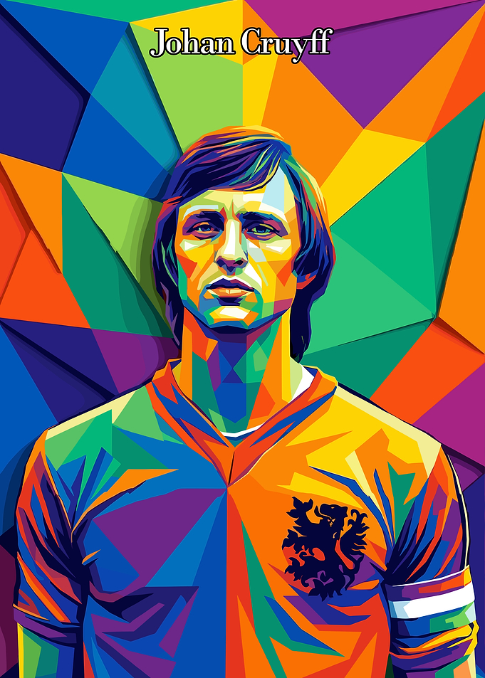 Johan Cruyff Colorful Portrait
