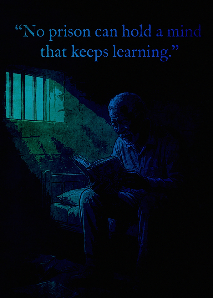 Inspirational Quote with Man Reading