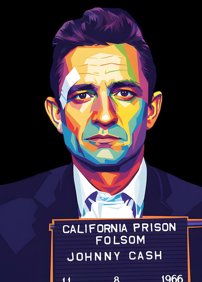 Johnny Cash Mugshot Pop Art Portrait