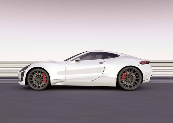 Sleek White Sports Car Profile