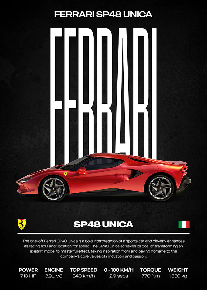 Ferrari SP48 Unica Red Sports Car
