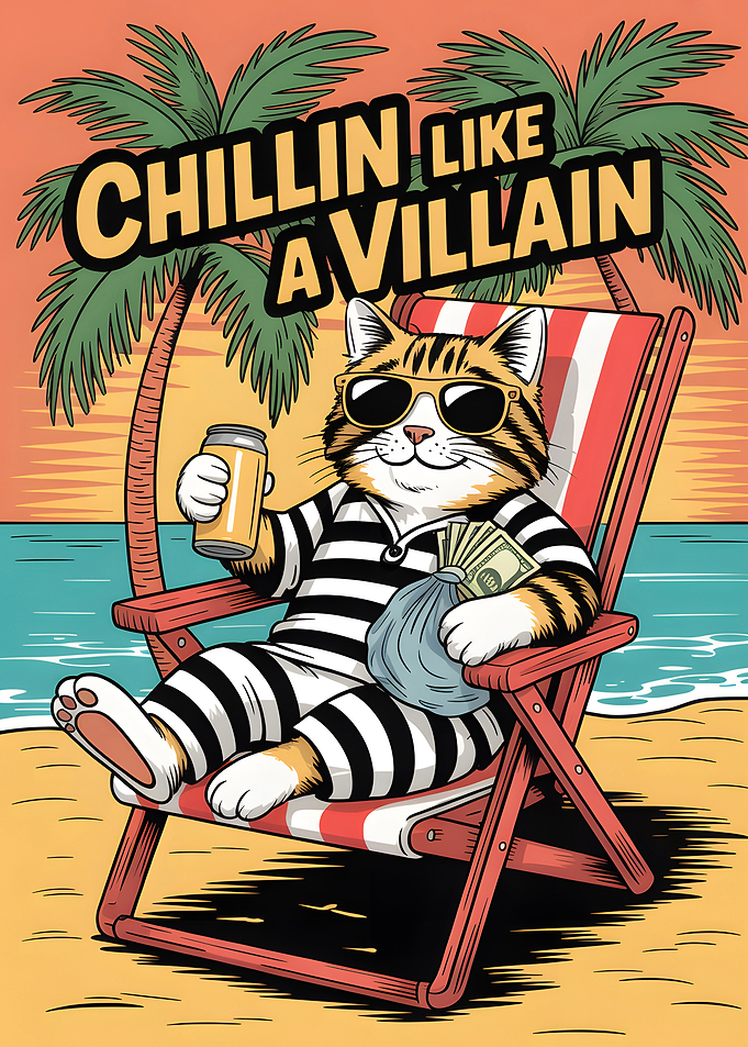 Chillin' Like a Villain Cat Beach