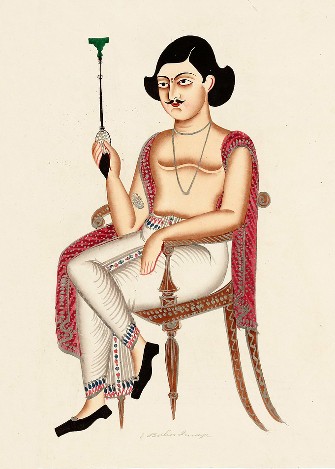 Holding a Hookah during 19th century