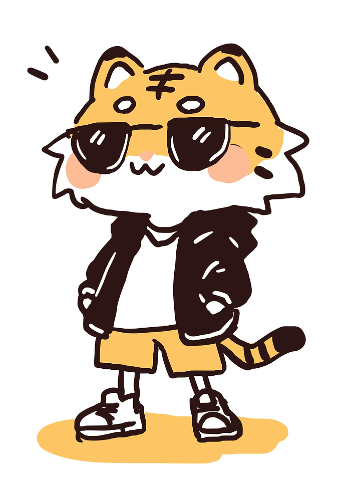 Cool Tiger Cartoon Character