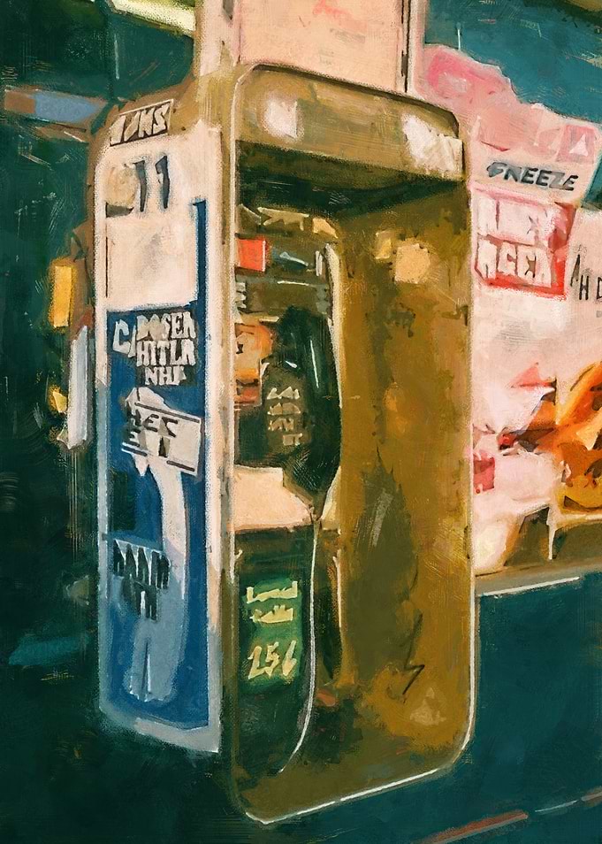 Vintage Payphone Painting