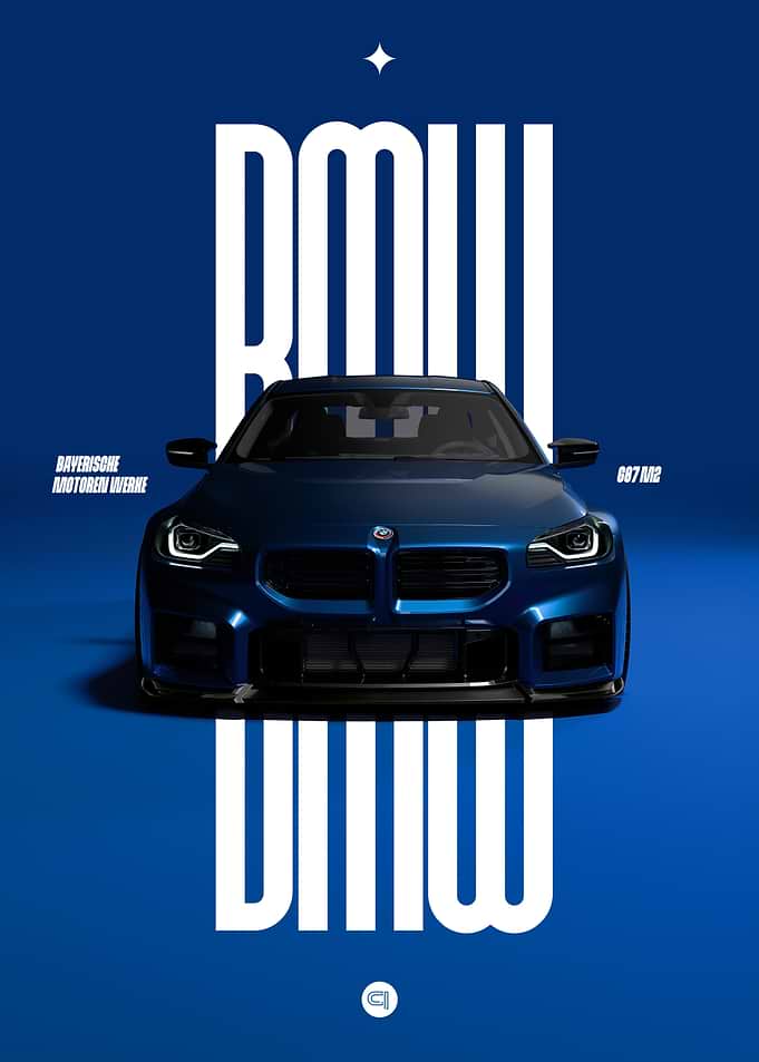 BMW G87 M2 Darkblue Car Poster