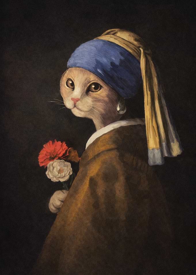 The cat with the Purrl Earring