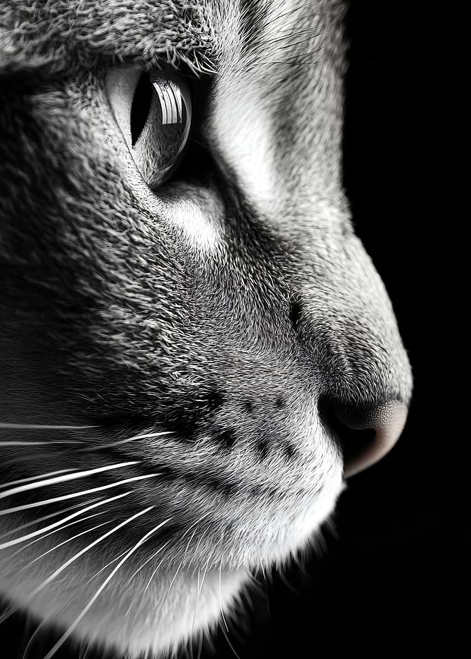 Monochrome Cat Portrait