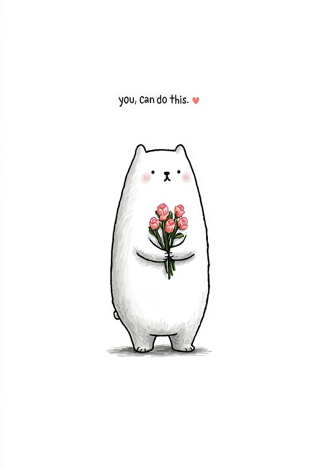 Cute Bear with Flowers and Message