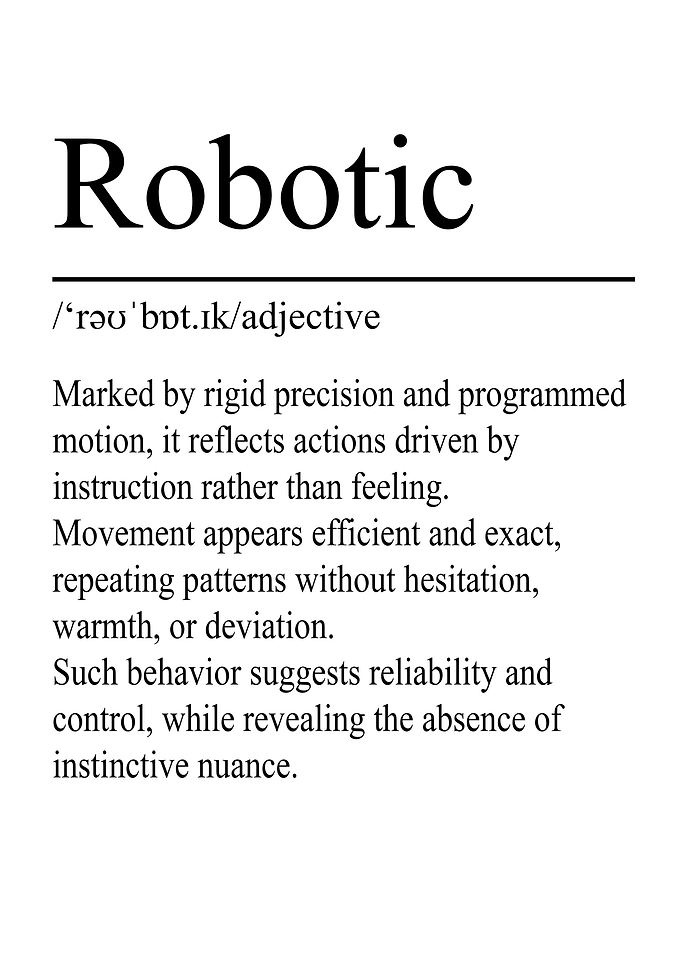 Robotic Definition – White | Minimalist Typography Poster
