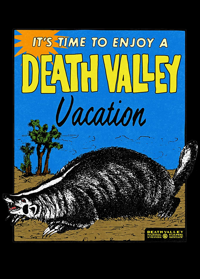 Death Valley Vacation Badger Poster