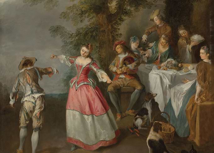 Elegant Outdoor Gathering Painting
