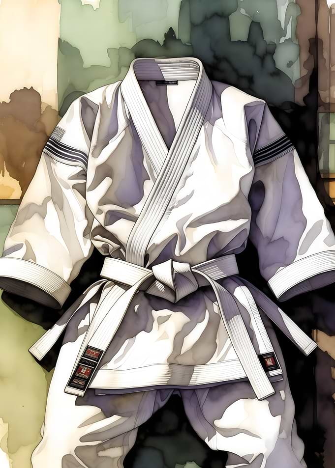Karate Gi Watercolor Painting