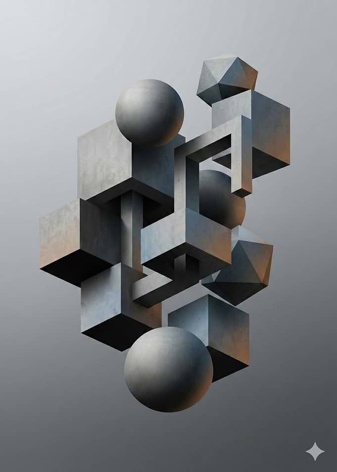 Abstract Geometric Composition with Spheres and Cubes