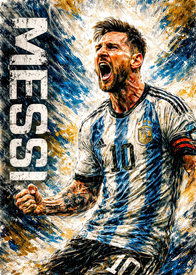 Lionel Messi Celebration Art
