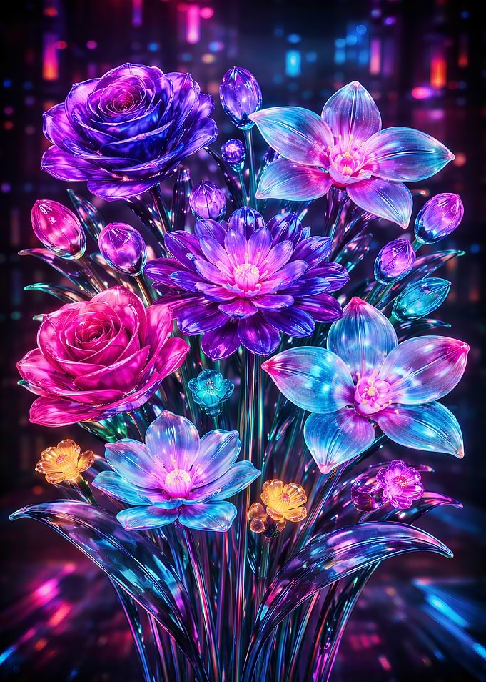 Neon Floral Arrangement