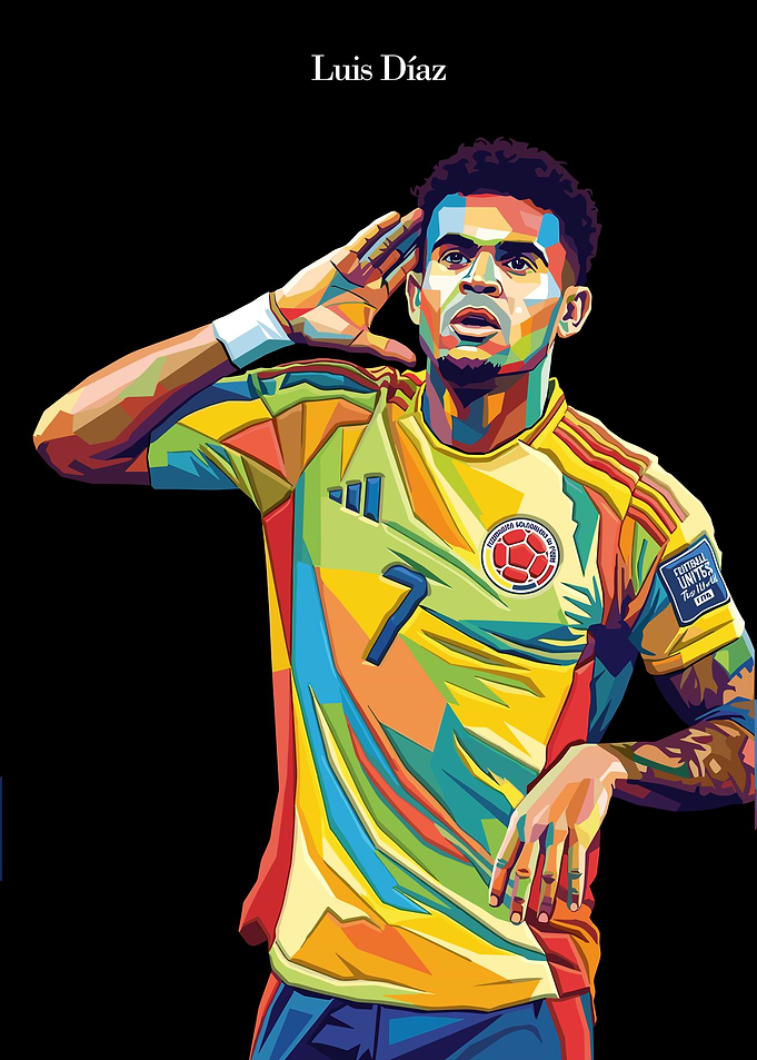 Luis Díaz Colorful Pop Art Portrait