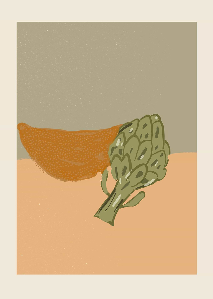 Artichoke and Sweet Potato Still Life