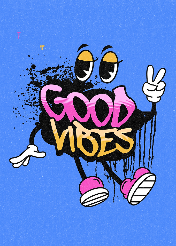 Good Vibes Cartoon Character