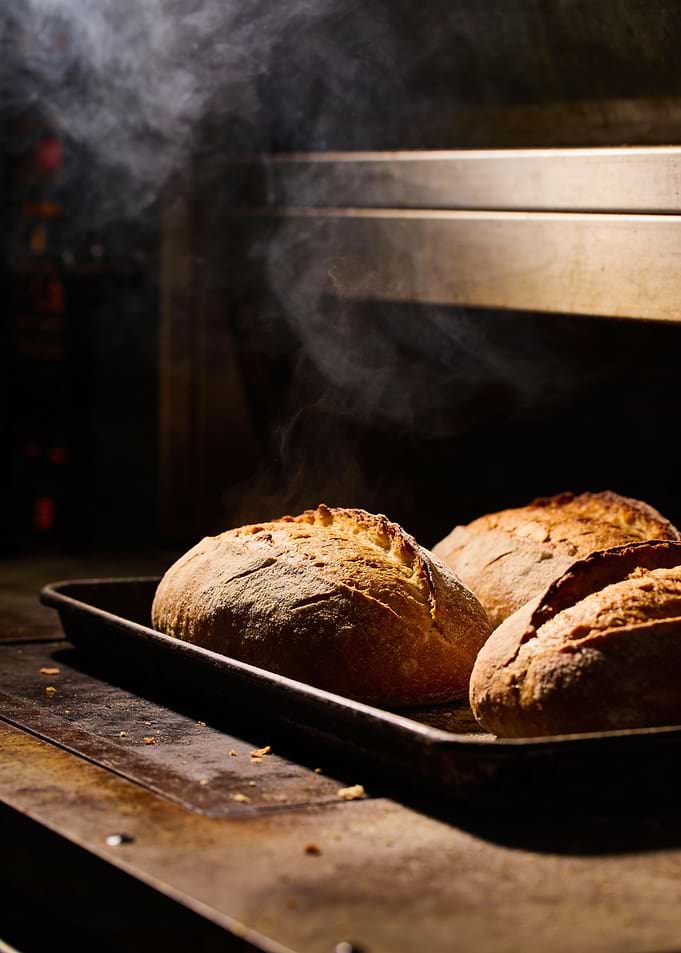 Freshly Baked Bread in Oven