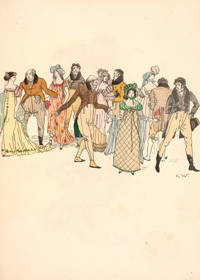 Regency Era Gathering Illustration