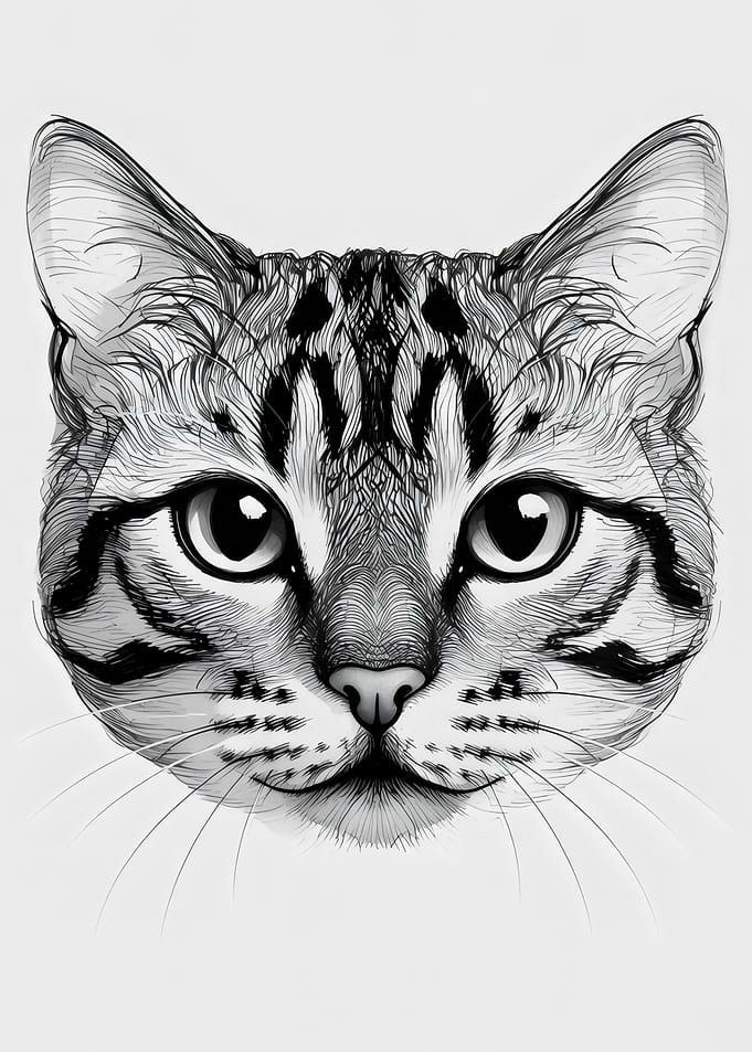 Cat Portrait in Black and White