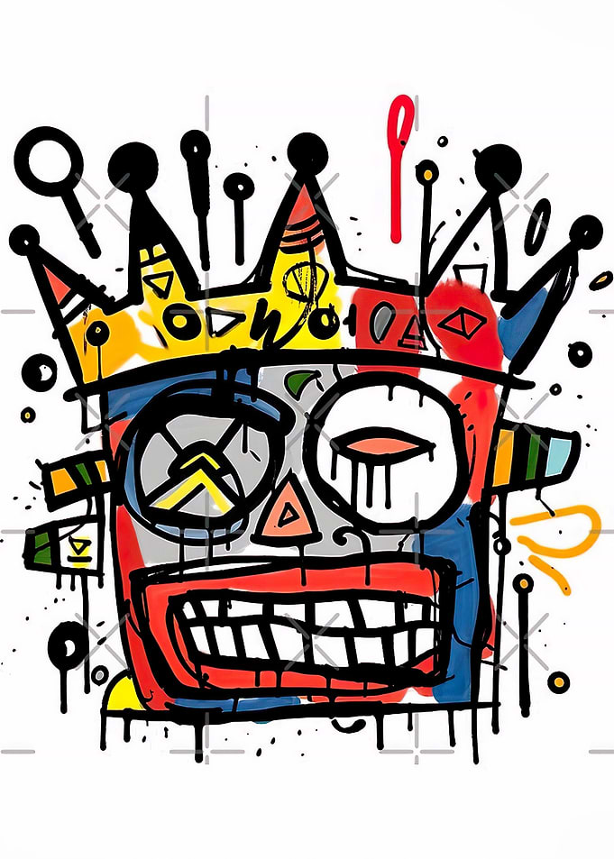 Abstract Crowned Skull Art