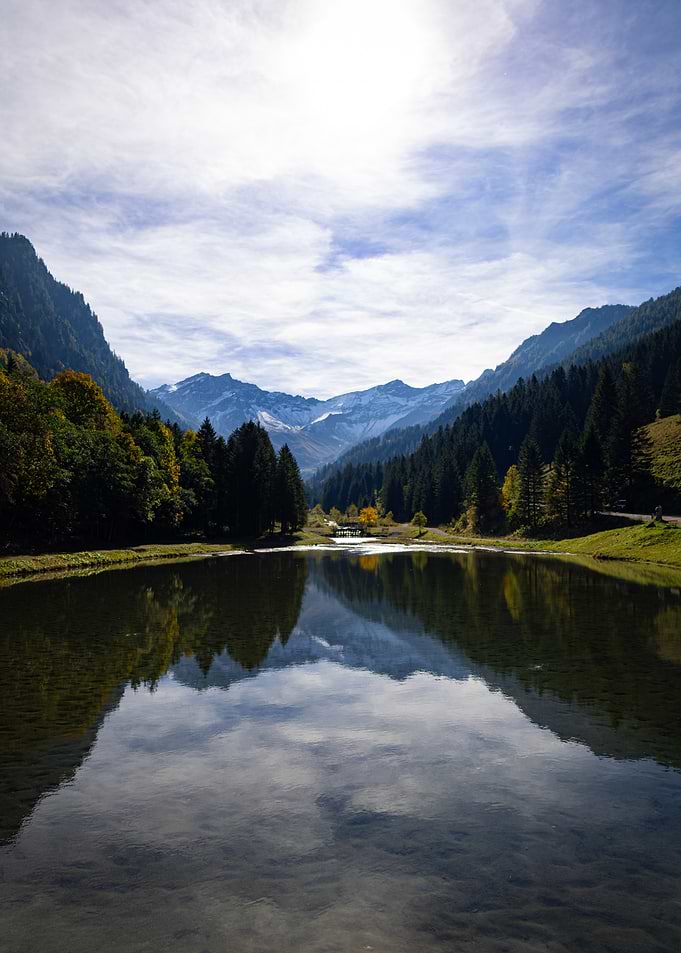 Mountain Lake Reflection in Liechtenstein