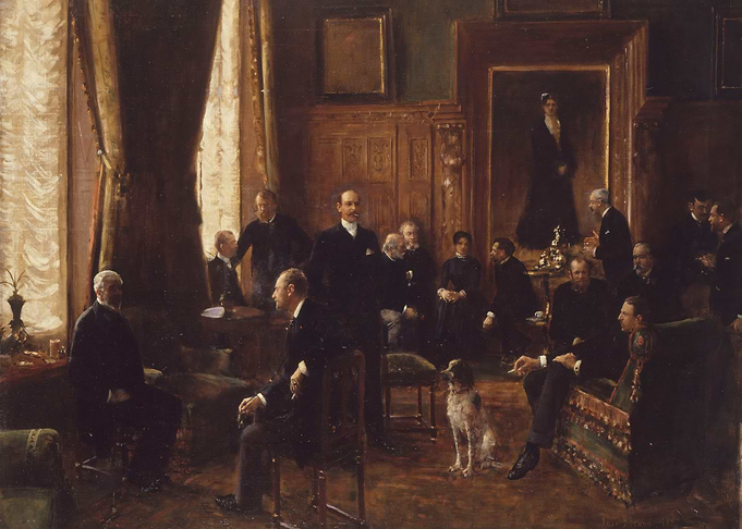 Gathering of Men in a Room