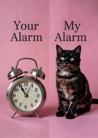 Your Alarm vs. My Cat Alarm