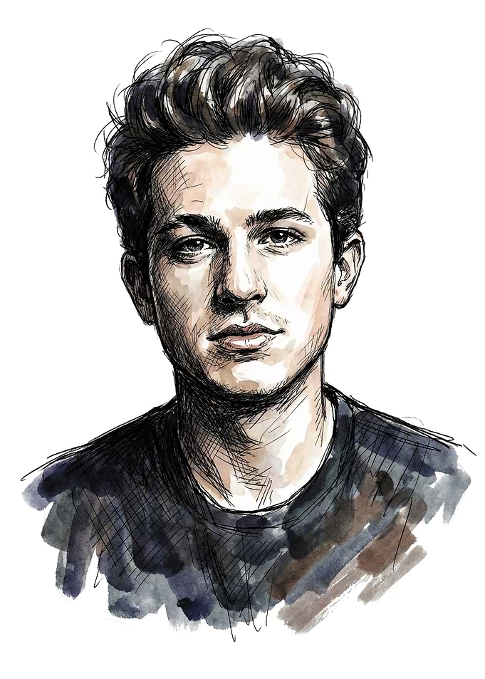 Charlie Puth Watercolor Portrait