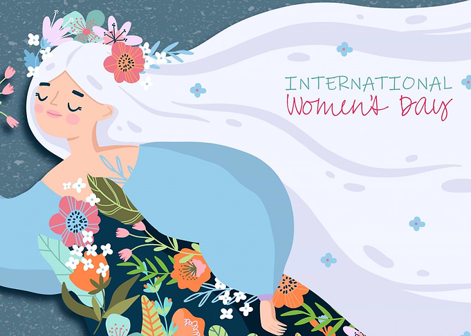 International Women's Day Floral Illustration