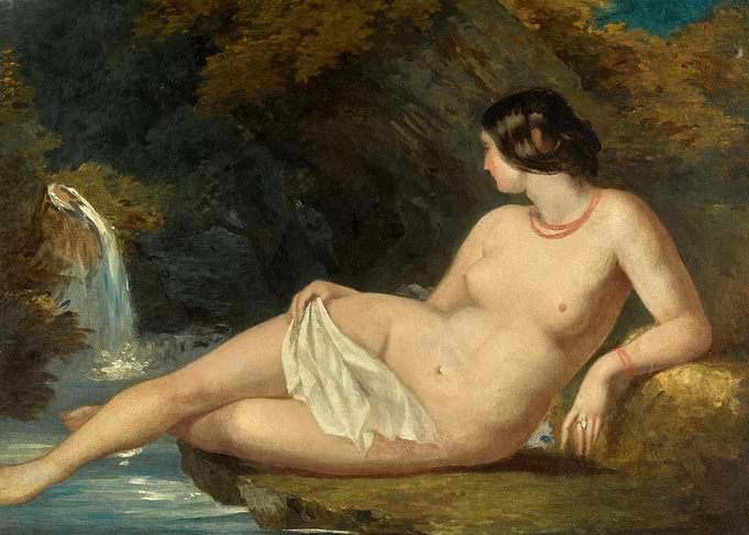 Nymph by a Waterfall Painting