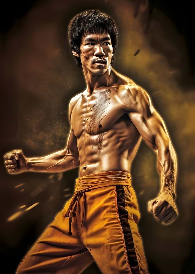 Bruce Lee in Fighting Stance