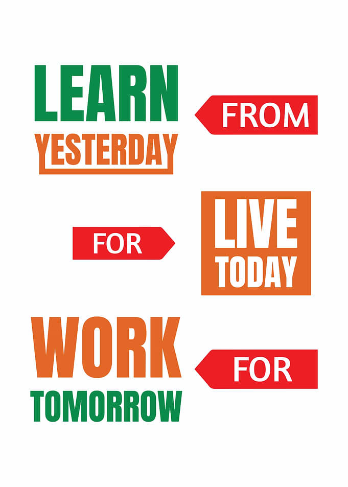 Inspirational Text Art: Learn, Live, Work