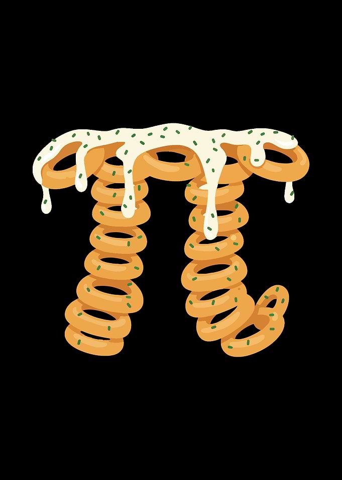 Pi Symbol Made of Onion Rings