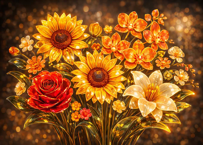 Golden Floral Bouquet