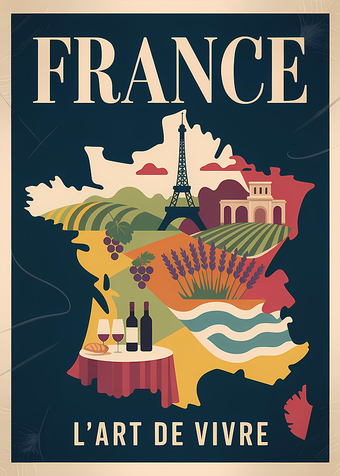 France Travel Poster: L'Art de Vivre