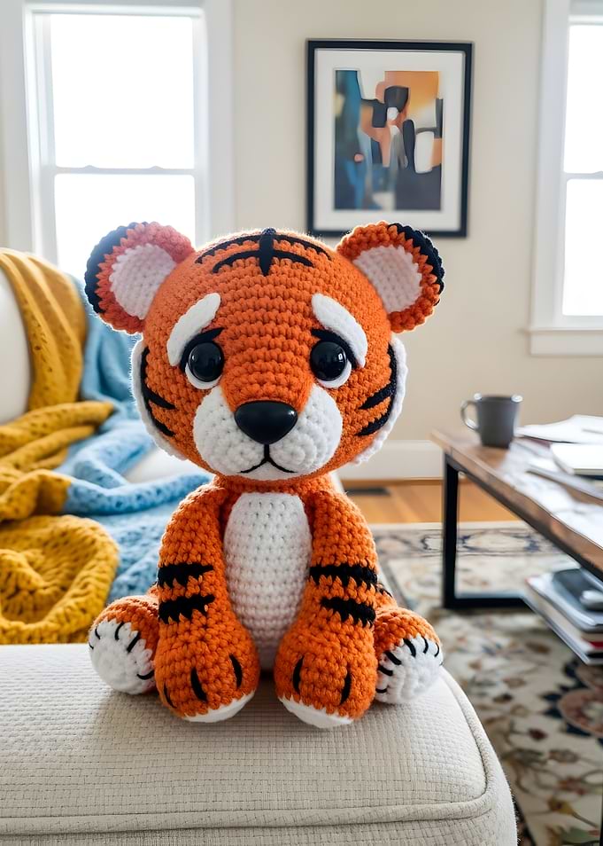 Crocheted Tiger Plush Toy