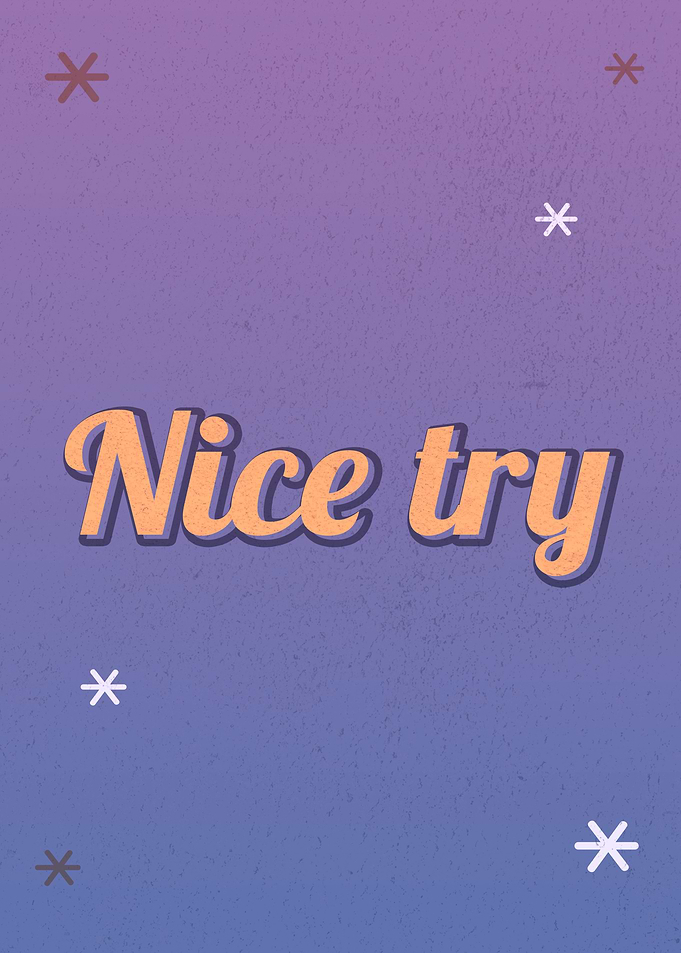 Nice Try Text Art