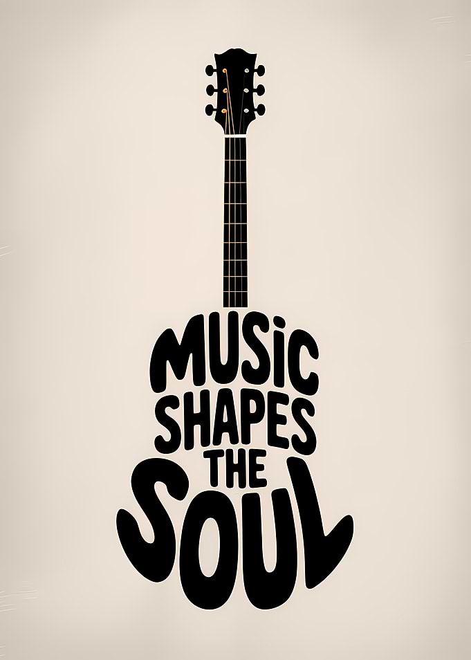 Music Shapes the Soul Guitar Art