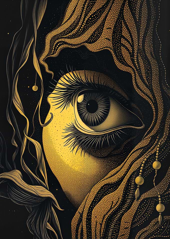 Golden Eye Abstract Portrait