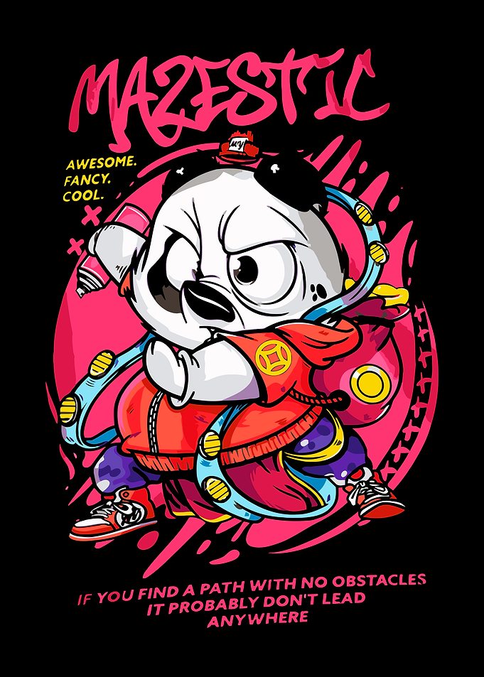 Majestic Panda Cartoon Character